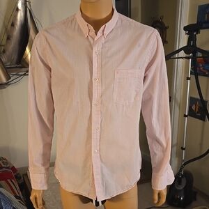 Izod Pink Casual Button Down Shirt Lightweight Cotton